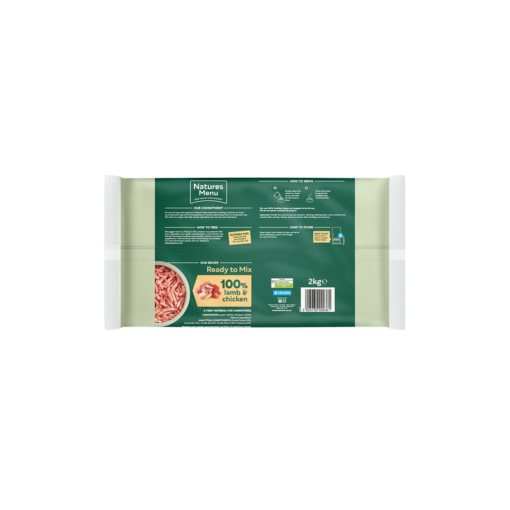 Natures Menu Raw Freeflow 100% Lamb & Chicken 2kg (Frozen) - Image 2