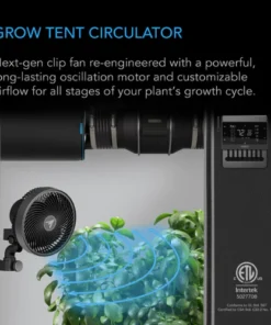 Alternative view of AC Infinity Cloudray S9, Gen 2 Grow Tent Clip Fan 9” With Long-Life Ec Motor, 10-Level Dynamic Wind Modes & Fan Speeds, 10-Level Auto Oscillation