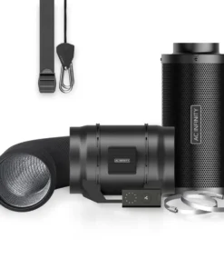 Air Filtration Kit 8” Lite, Inline Fan With Speed Controller, Carbon Filter & Ducting Combo