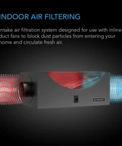 Alternative view of AC Infinity Air Filter Box with High Efficacy Filter 6 Inch