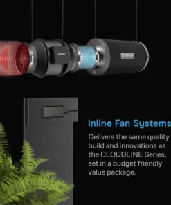 Alternative view of Air Filtration Kit 8” Lite, Inline Fan With Speed Controller, Carbon Filter & Ducting Combo