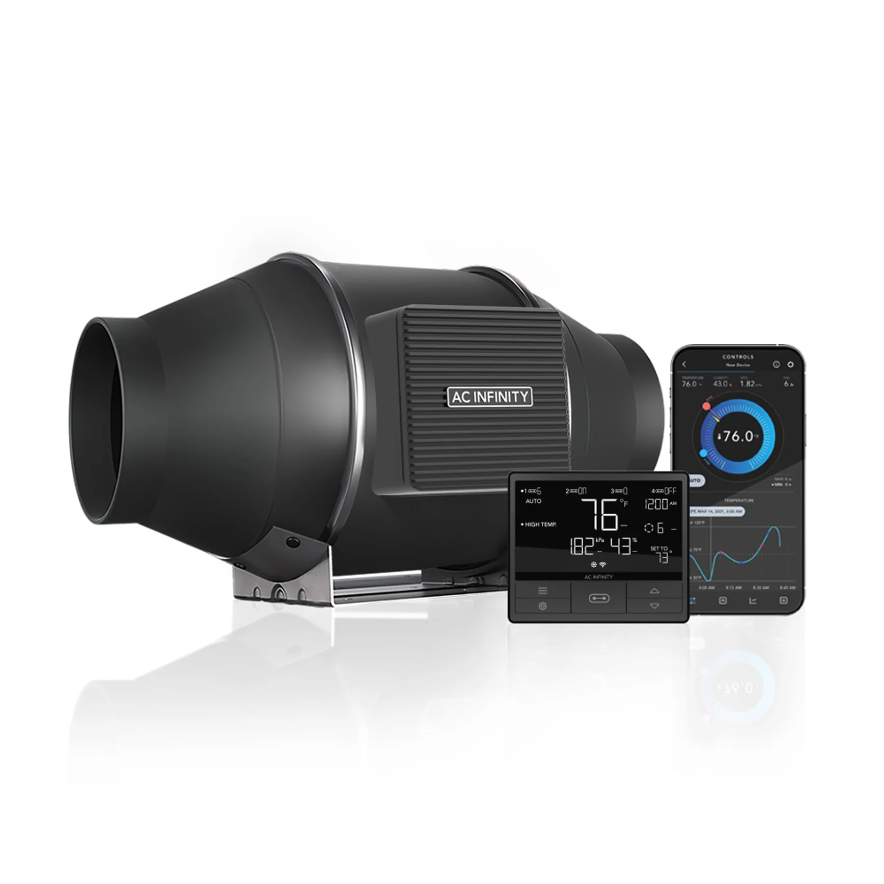 AC Infinity Cloudline Pro T4, Quiet Inline Duct Fan System With Temperature Humidity Vpd Controller, 4-Inch