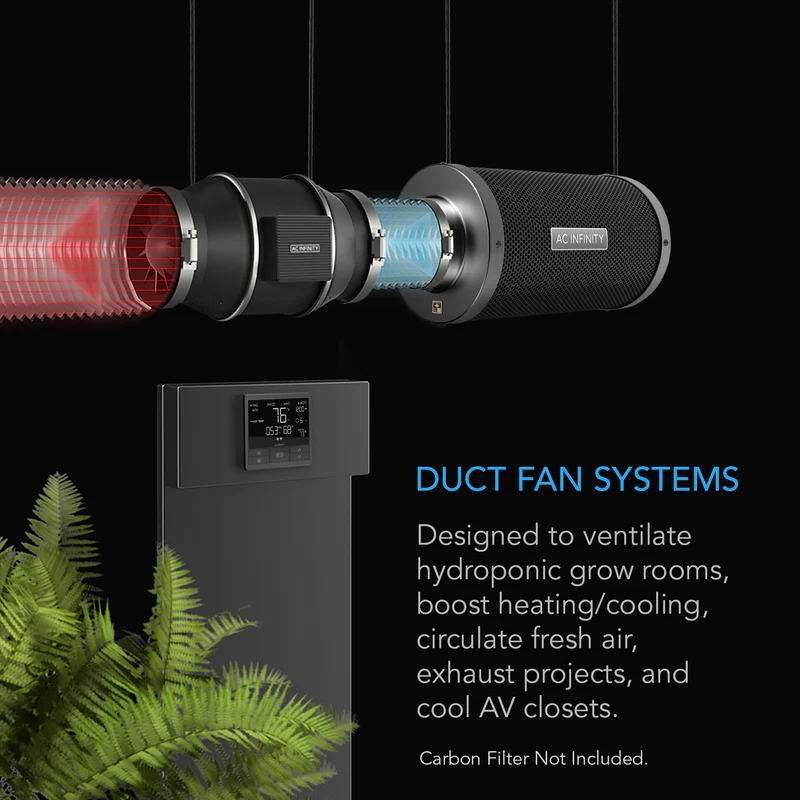 AC Infinity Cloudline Pro T4, Quiet Inline Duct Fan System With Temperature Humidity Vpd Controller, 4-Inch - Image 2