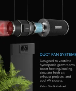 Alternative view of AC Infinity Cloudline Pro T8, Quiet Inline Duct Fan System With Temperature Humidity Vpd Controller, 8-Inch