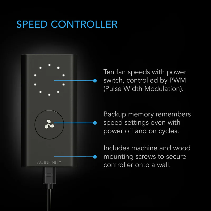 AC Infinity Cloudline Pro S6 inline Duct Fan With Speed Controller - Image 3
