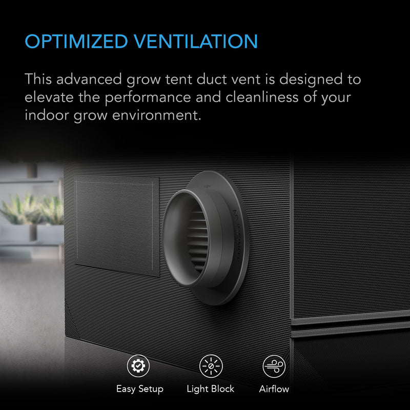 AC Infinity Grow Tent Duct Vent Attachment, 8-Inch 2 Pack, Light-Blocking & Dust-Resistant - Image 3