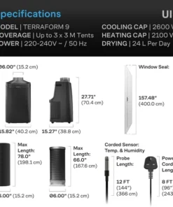 AC Infinity Terraform 9 - All-in-One Grow Tent Climate Control A/C - Image 6