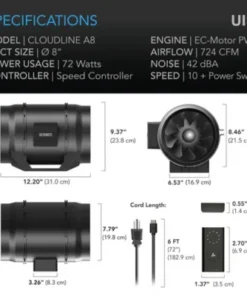 AC Infinity Cloudline Lite A Inline Fan - Image 3